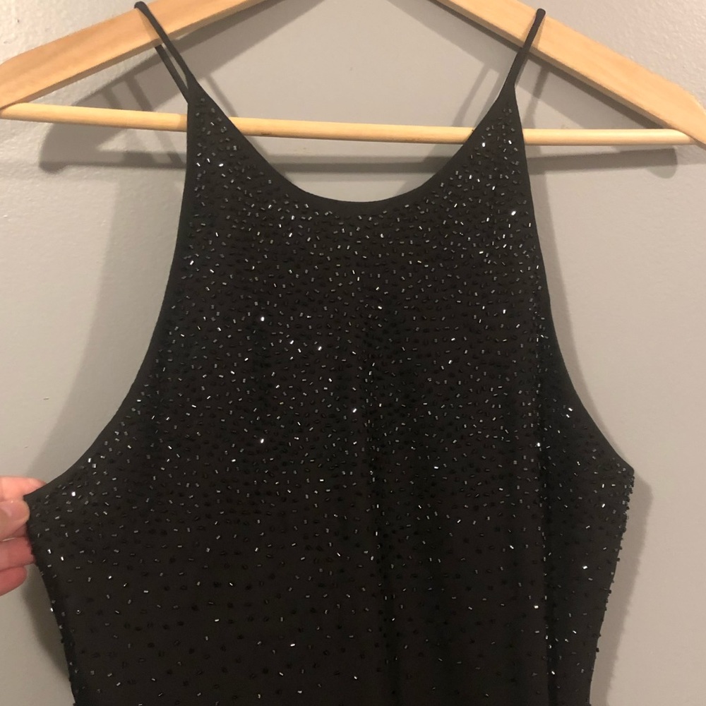 Long evening dress with beading